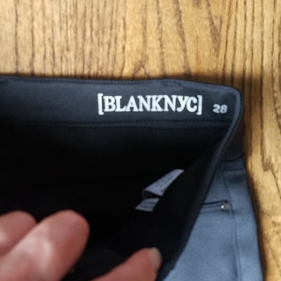 BLANK NYC Waxed Denim Black High Waisted Stretchy Spandex Long Legs Jeans sz.28 - Picture 3 of 9